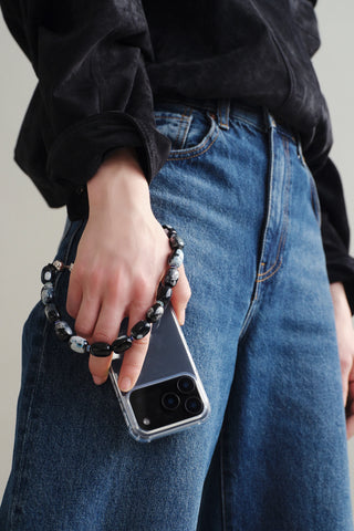 OSSA x CHAYSE Pavé Gemstone Wristlet in Blue Agate