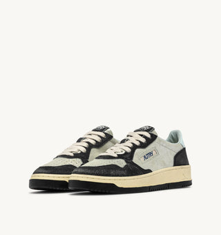 Autry Medalist Low Sneakers in Silver Suede and Blue