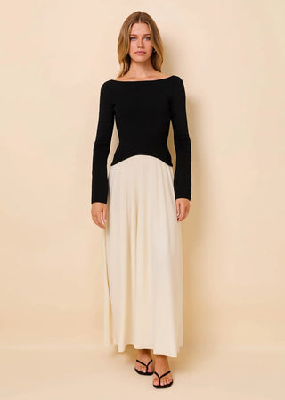 Solid & Striped Ambrio Knit Midi Dress in Noir BruleDressSolid & Striped