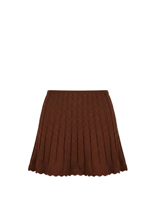 Solid & Striped Orlena Mini Skirt Pointelle Lace Knit in TruffleBottomsSolid & Striped