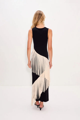 Spiral Knit Dress in Black and MacadamiaDressSIMONMILLER