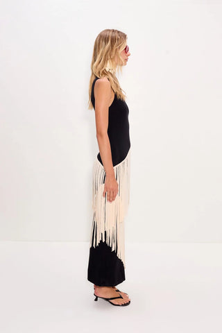 Spiral Knit Dress in Black and MacadamiaDressSIMONMILLER