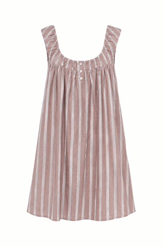 Stripe Swing Mini Dress in TanDressOlivaceous