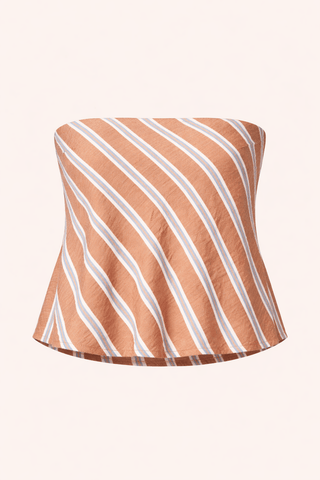 Striped Strapless Open Back TopTopChayse Clothing