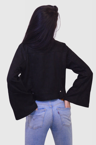 Suede Studded Zip Up Wide Sleeve JacketOuterwearChayse Clothing
