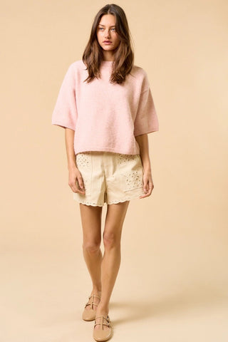 Sweater Sleeve Top in BlushTopChayse Clothing