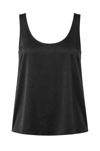 The Effortless Satin Tank Top in BlackTopChayse Clothing