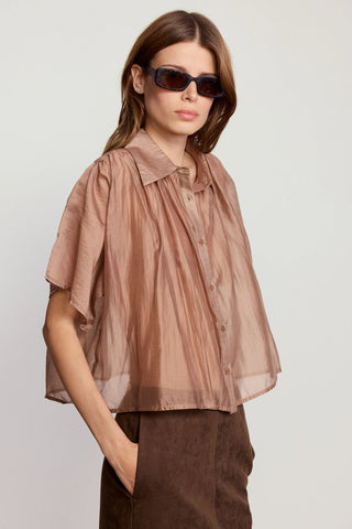 The Hayden Shirt in TanTopTHE SHIRT Rochelle Behrens