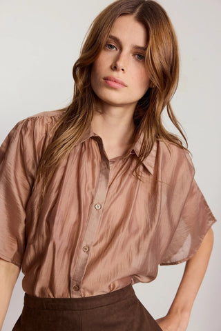 The Hayden Shirt in TanTopTHE SHIRT Rochelle Behrens