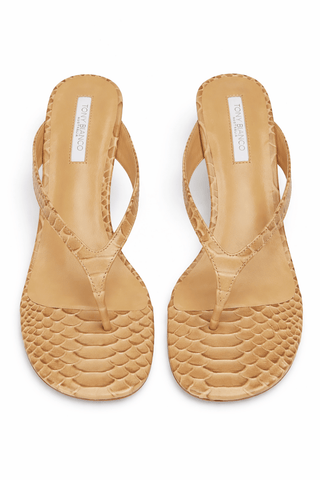 Tony Bianco Krista Flip Flop Heel in Tan PythonShoesTony Bianco