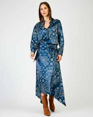 Tora Asymmetric Skirt in Navy Bandana