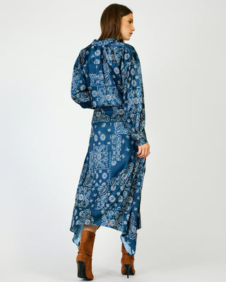 Tora Asymmetric Skirt in Navy Bandana