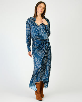 Tora Asymmetric Skirt in Navy Bandana