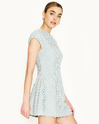 Line and Dot Aris Mini Dress in Dusty Blue