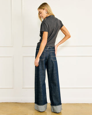 Walker Draped Top in GreyTopLine + Dot