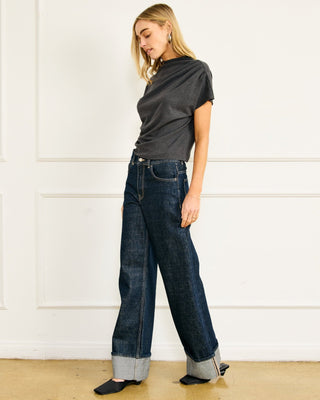 Walker Draped Top in GreyTopLine + Dot