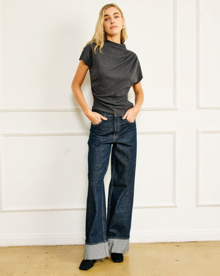 Walker Draped Top in GreyTopLine + Dot