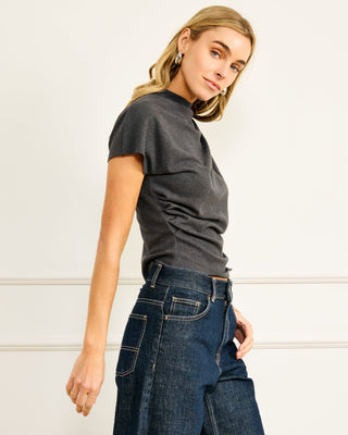Walker Draped Top in GreyTopLine + Dot