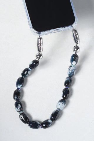 OSSA x CHAYSE Pavé Gemstone Wristlet in Blue Agate