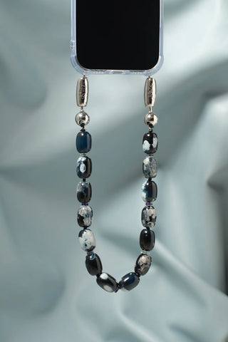 OSSA x CHAYSE Pavé Gemstone Wristlet in Blue Agate