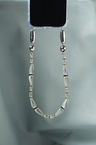 OSSA x CHAYSE Crystal Drop Wristlet in Emerald Pave