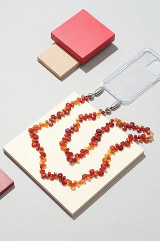 OSSA x CHAYSE Faceted Gemstone Crossbody in Red Agate