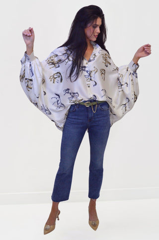 Wild Horses Satin Volume BlouseClothingChayse Clothing