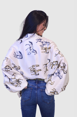 Wild Horses Satin Volume BlouseClothingChayse Clothing