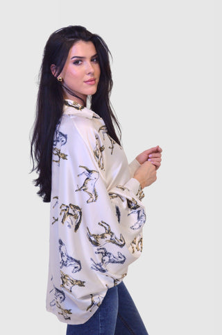Wild Horses Satin Volume BlouseClothingChayse Clothing