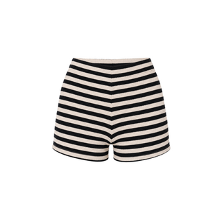 Cozy Striped Elastic Waist Knit Shorts