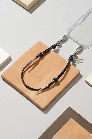 OSSA x CHAYSE Leather Black Wristlet in Black